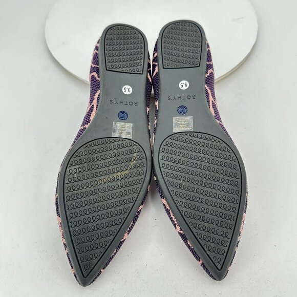 Rothys The Point Women Size 9.5 Purple Giraffe Safari Animal Print  Flat Shoes - Picture 8 of 11